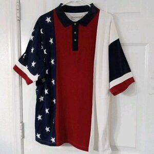 Seventh Avenue Vintage Patriotic Pique Cotton Men's XL Polo Shirt